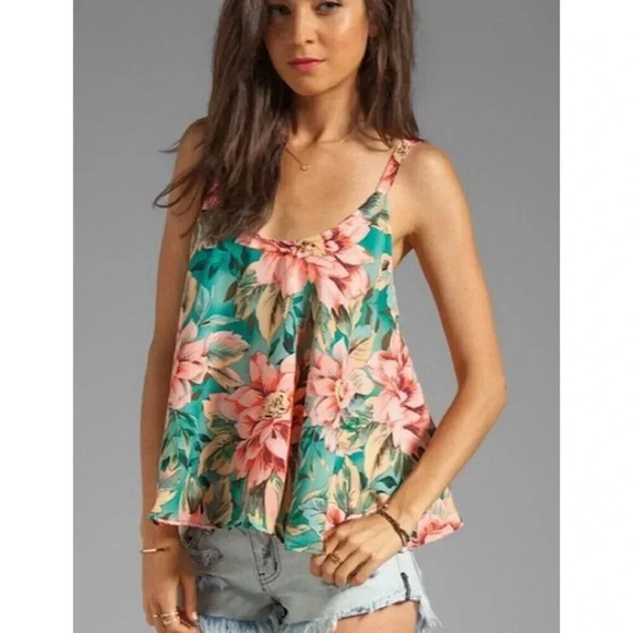 Show Me Your Mumu Rare Tropical Print Flowy Tank Top Size Medium USA Deadstock! - Picture 7 of 7